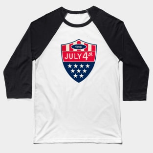 Patriotic Shield - USA - Happy 4th of july Baseball T-Shirt